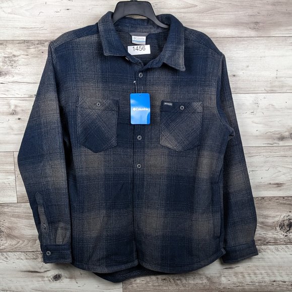 Columbia Other - Columbia* Men's Long Sleeve Button Down Curved Hem Plaid Shirt Jacket~Size Large